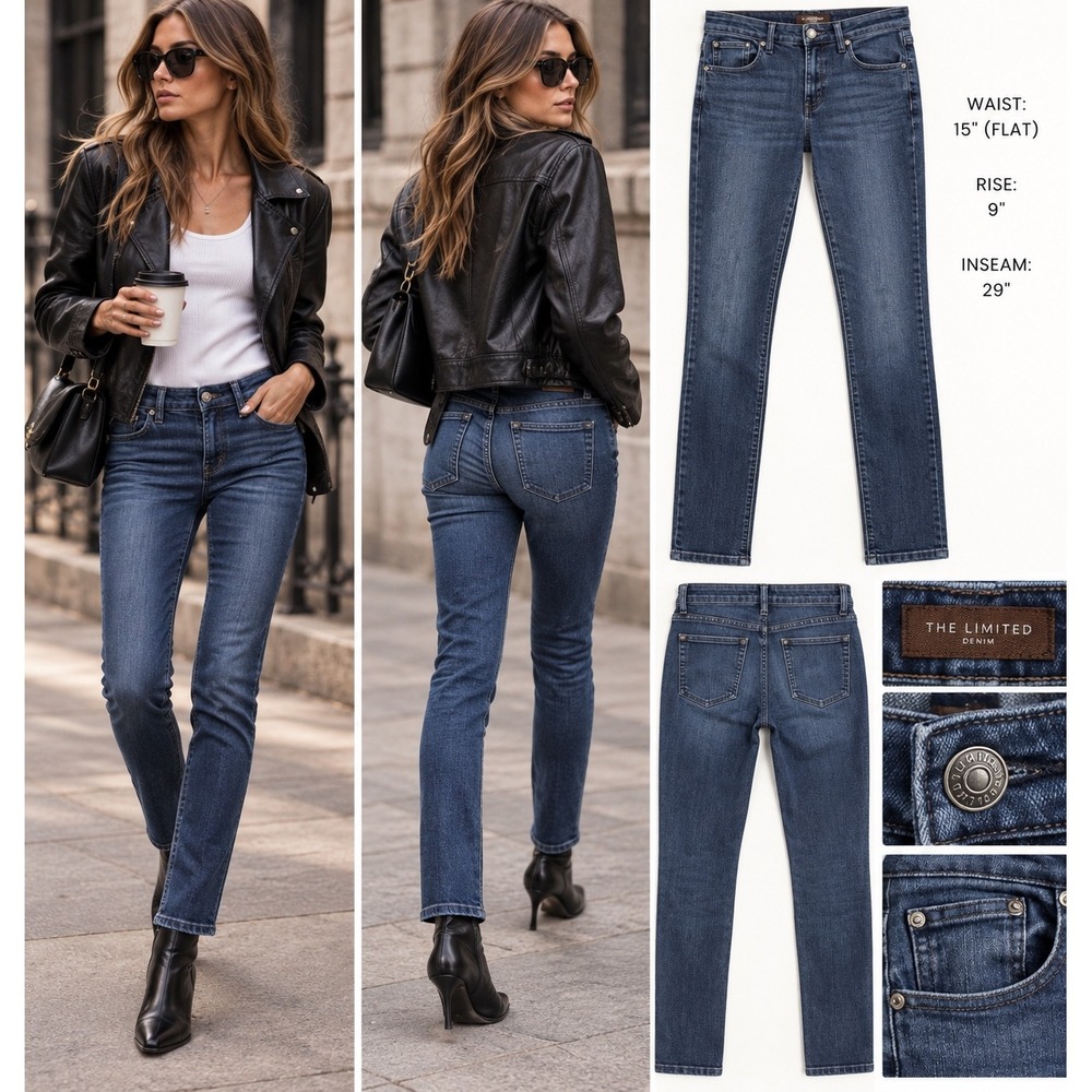 The Limited Jeans 4 Low Rise Slim Straight 2010s Model Off Duty Indie Sleaze Y2K